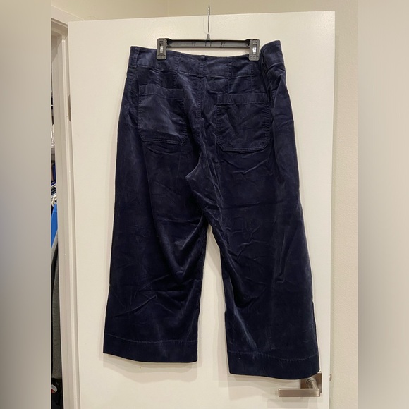 Anthropologie The Colette Cropped Wide-Leg Pants in Navy- 18W - NWT! - Picture 3 of 9